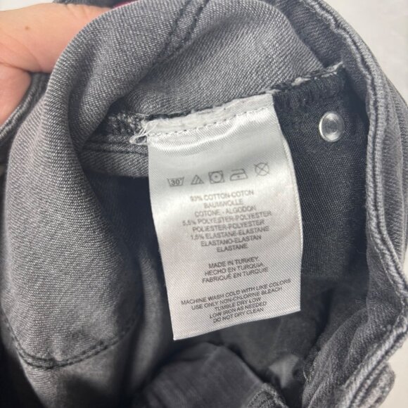 Free People 26 High-Rise Cropped Raw Hem Straight Leg Jeans Gray Black Wash - Picture 4 of 5